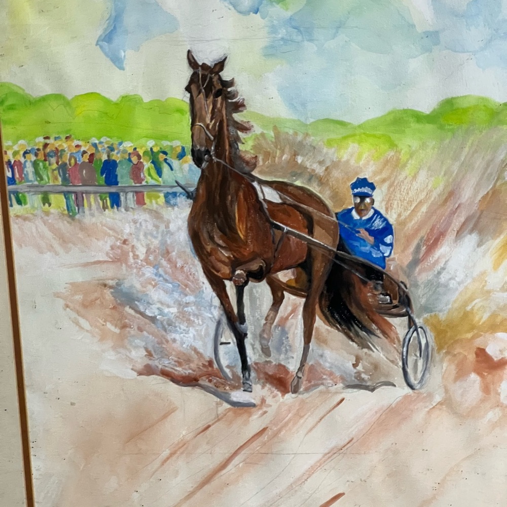 Original signed oil horse painting.